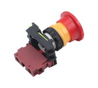 LA36M Bouton d'arrêt Exigent 22 mm, tête champignon autobloquante E-Stop | Bouton poussoir 1NO+1NC 400V 10A Commutateur pour panneaux de commande industriels, pour rouge
