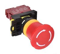 LA36M Bouton E-Stop de rechange pour panneaux de commande de la série LA38, tension nominale 400 V, tête de champignon autobloquante, configuration du contact 1NO 1NC (E)