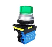 LA36M Interrupteur rotatif 30 mm auto-bloquant momentané 12 V 24 V 220 V 2/3 positions Start Stop Interrupteur marche/arrêt avec lumière LED bleue 2 positions court-1NO-MOMENTARY_ACDC