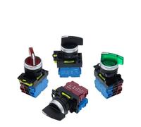 LA36M With LED Long-Handle Knob Switch Button Start Stop Button Accessories Push Button Rotary Switch 2 or 3 Position 12V24V220V NWPNLXEA(Red-Lock With Light,1NO_110V)