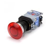 LA38-11XD/2 Button switch with light 22 self locking reset flat head inching switch 24 220 V red green start mushroom knob NWPNLXEA(Red Mushroom,SELF RESET_220V)