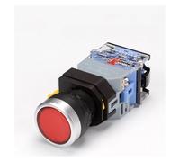 LA38-11XD/2 Button switch with light 22 self locking reset flat head inching switch 24 220 V red green start mushroom knob NWPNLXEA(Red,SELF LOCKING_220V)