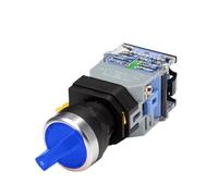 LA38-11XD/2 interrupteur à bouton-poussoir rotatif avec lampe 22MM 2 positions 3 positions bouton de verrouillage commutateurs multicolore en option(Blue,3 POSITION_2NC_380V)