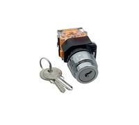 LA38-11Y/2 LA38-20Y/3 22mm Knob Selector Rotary Lock Key Switch 2 3 Position 1NO1NC 2NO with 2 Keys Latching Push Button Switch IINKUEYK(3nd gear,Reset)