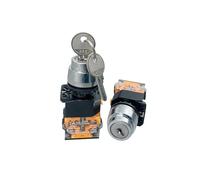 LA38-11Y/2 LA38-20Y/3 22mm Knob Selector Rotary Lock Key Switch 2 3 Position 1NO1NC 2NO with 2 Keys Latching Push Button Switch NWPNLXEA(2nd gear,RESET_1NO 1NC)