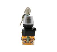 LA38-11Y/2 LA38-20Y/3 22mm sélecteur de bouton interrupteur à clé de verrouillage de Rotation 2 3 positions 1NO1NC 2NO avec 2 interrupteurs à bouton de verrouillage à clé (Color : 2 position, Size :