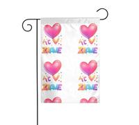 LAABBE Drapeau de jardin imprimé « Love says Happy Birthday » - Décoration de cour extérieure - 30,5 x 45,7 cm