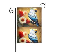 LAABBE Magnifique mât de drapeau de jardin imprimé cacatoès et fleur 30,5 x 45,7 cm