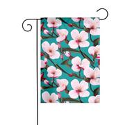 LAABBE Magnifique mât de drapeau de jardin imprimé fleurs d'amandes, décoration de cour extérieure, mode 30,5 x 45,7 cm