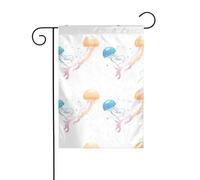 LAABBE Mât de drapeau de jardin avec méduses soufflant des bulles - Décoration de cour extérieure - Tendance - 30,5 x 45,7 cm