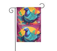 LAABBE Mât de drapeau de jardin coloré imprimé pigeon extérieur décoration tendance 30,5 x 45,7 cm