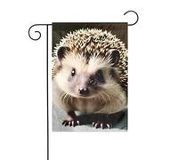 LAABBE Mât de drapeau de jardin imprimé hérisson mignon décoration de cour extérieure mode 30,5 x 45,7 cm