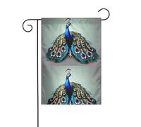 LAABBE Mât de drapeau de jardin imprimé paon coloré décoration de cour extérieure mode 30,5 x 45,7 cm