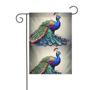 LAABBE Mât de drapeau de jardin imprimé paon coloré pour décoration de cour extérieure 30,5 x 45,7 cm