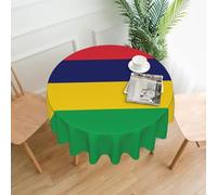 LAABBE Nappe décorative ronde de 152,4 cm - Motif drapeau de l'île Maurice - Pour l'intérieur et l'extérieur - Pour une utilisation en intérieur et en extérieur - Pour tables basses, tables à manger