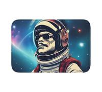 LAABBE Tapis de sol épais antidérapant imprimé Cool Man in Outer Space Galaxie Imprimé antidérapant, facile à nettoyer, durable, parfait pour les toilettes et la salle de bain 60 x 40 cm