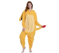 Laahoem Animal Dragon Pyjama Unisex Adulte Hood Hommes Female Roleplay Combinaison Ensemble Pyjamas Jaune L