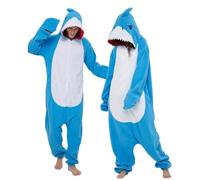 Laahoem Animal Requin Pyjama Unisexe Adulte à Capuche Hommes Femmes Combinaison Costume Cosplay Pyjama Dark Blue XL