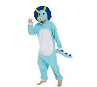 Laahoem Animal Triangle Dragon Pyjama Unisexe Adulte à Capuche Hommes Femmes Combinaison Costume Cosplay Pyjama Blue M