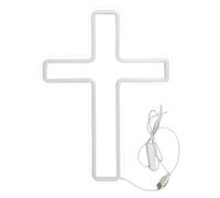 LAANCOO Jésus Décoration Murale Alimenté par USB Croix Néon Dieu Saint Crucifix Suspendu LED Croix Lumière Décorations pour Salle Religieuse Église Noël Pâques Cadeau Chrétien