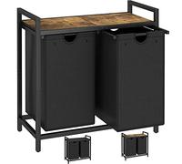 LAATOOREE Laundry Hamper, Two-Color 2 × 48L Laundry Basket with 2 Removable Laundry Sorter Bags and Top Shelf, Clothes Hamper for Laundry Room, Bathroom