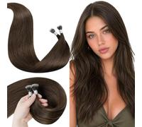LaaVoo Extension Cheveux Naturel Nano Ring Marron 100g 100 Meche Extension Cheveux Naturel Nano Brun 60cm Courte Lisse #4