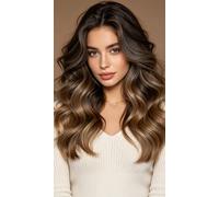 LaaVoo Extension Clip Cheveux Naturel - Balayage Marron Foncé à Brun Moyen et Blond Cendré - Double Trame - 40cm 5pcs 80g - Se Fond Naturellement - Remy - #2/6/18
