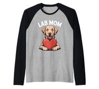 Lab Mom Labrador Retriever Chien Grand Cœur Amoureux Manche Raglan