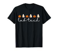 Lab Tech Halloween Citrouille Automne Fantôme Technicien de Laboratoire T-Shirt
