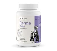 Lab-V Derma Twist - Complément alimentaire pour chiens et chats - Complément alimentaire avec oméga-3, huile de poisson, huile d'onagre et zinc - Soutien de la peau et du pelage - 60 capsules