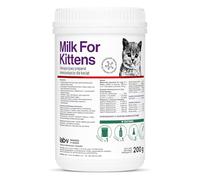 Lab-V Lait pour chat en poudre pour chatons 200 g avec biberon et tétine - Lait d'élevage pour bébés chats - Substitut au lait entier pour chatons - Lait pour élevage manuel
