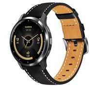 Laband Bracelet de montre en cuir véritable souple de 22 mm compatible avec Garmin Venu 3/Venu 2/Venu 4 45 mm/Vivoactive 4, bracelet de sport à dégagement rapide pour Forerunner 570 47 mm/265/255/255