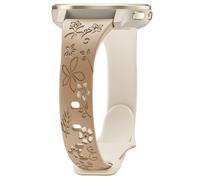 Laband Bracelet de montre gravé floral de 22 mm compatible avec Garmin Venu 3 45 mm/Venu 4 45 mm/Venu 2/Vivoactive 4, bracelet fin en silicone souple et fin en forme de fleur en relief Forerunner 570