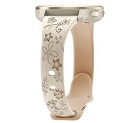 Laband Bracelet de montre gravé floral de 22 mm compatible avec Garmin Venu 3 45 mm/Venu 4 45 mm/Venu 2/Vivoactive 4, bracelet fin en silicone souple et fin en forme de fleur en relief Forerunner 570