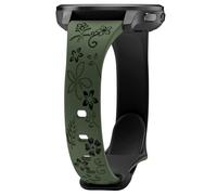 Laband Bracelet de montre gravé floral de 22 mm compatible avec Garmin Venu 3 45 mm/Venu 4 45 mm/Venu 2/Vivoactive 4, bracelet fin en silicone souple et fin en forme de fleur en relief Forerunner 570