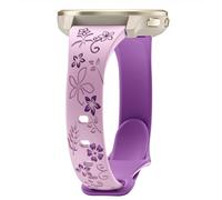 Laband Bracelet de montre gravé floral de 22 mm compatible avec Garmin Venu 3 45 mm/Venu 4 45 mm/Venu 2/Vivoactive 4, bracelet fin en silicone souple et fin en forme de fleur en relief Forerunner 570