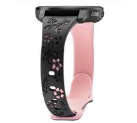 Laband Bracelet de montre gravé floral de 22 mm compatible avec Garmin Venu 3 45 mm/Venu 4 45 mm/Venu 2/Vivoactive 4, bracelet fin en silicone souple et fin en forme de fleur en relief Forerunner 570