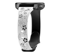 Laband Bracelet de montre gravé floral de 22 mm compatible avec Garmin Venu 3 45 mm/Venu 4 45 mm/Venu 2/Vivoactive 4, bracelet fin en silicone souple et fin en forme de fleur en relief Forerunner 570