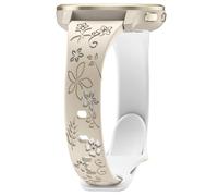 Laband Bracelet de montre gravé floral de 22 mm compatible avec Garmin Venu 3 45 mm/Venu 4 45 mm/Venu 2/Vivoactive 4, bracelet fin en silicone souple et fin en forme de fleur en relief Forerunner 570