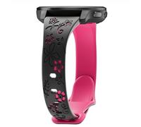 Laband Bracelet de montre gravé floral de 22 mm compatible avec Garmin Venu 3 45 mm/Venu 4 45 mm/Venu 2/Vivoactive 4, bracelet fin en silicone souple et fin en forme de fleur en relief Forerunner 570