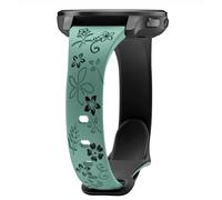 Laband Bracelet de montre gravé floral de 22 mm compatible avec Garmin Venu 3 45 mm/Venu 4 45 mm/Venu 2/Vivoactive 4, bracelet fin en silicone souple et fin en forme de fleur en relief Forerunner 570