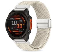 Laband QuickFit Bracelet magnétique tressé compatible avec Garmin Fenix 8 47 mm, 7/7 Pro/6 Pro/6/5/5 Plus, bracelet en nylon élastique extensible pour Instinct 3 45 mm/Forerunner 965 955/Approach S62
