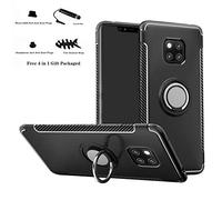 Labanema Coque pour Mate 20 Pro, 360 Degrés Rotation Ring Holder Stand Protection Case Cover pour Huawei Mate 20 Pro (4 en 1 Cadeau emballé) - Noir