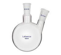 Labasics 500ml RBF Fond Rond Ballon Laboratoire en Verre à 2 cou, 2 Neck Round Bottom Flask avec Joint Extérieur Standard 24/40-500ml