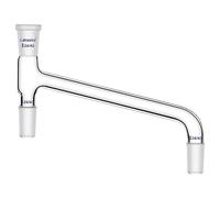 Labasics Adaptateur de Distillation en Verre, Adaptateur de Chimie Coudé à 75 Degrés en Verre Borosilicaté de Laboratoire de Distillation avec 24/40 Joints Standard pour Appareil de Distillation