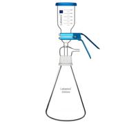 Labasics Appareil de Filtration Sous Vide, Verre Borosilicate, Plaque Filtrante à Noyau de Sable 10μm, Flask de Filtration 2000 ml, avec Bécher Gradué 300 ml