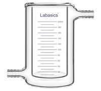 Labasics Bécher à Double Paroi, en Verre Borosilicaté, Verre de Laboratoire Durable pour Contrôle Thermique et Réactions Chimiques, 200 ml