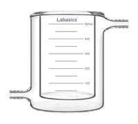 Labasics Bécher à Double Paroi, en Verre Borosilicaté, Verre de Laboratoire Durable pour Contrôle Thermique et Réactions Chimiques, 500 ml