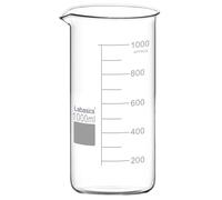 Labasics Bécher Haut en Verre, Bécher Haut Gradué en Verre Borosilicate avec Bec Verseur, Forme Griffin, 1 Pièce, 1000 ml