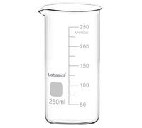 Labasics Bécher Haut en Verre, Bécher Haut Gradué en Verre Borosilicate avec Bec Verseur, Forme Griffin, 1 Pièce, 250 ml